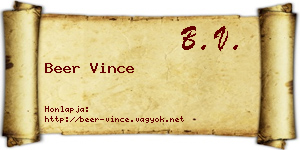 Beer Vince névjegykártya